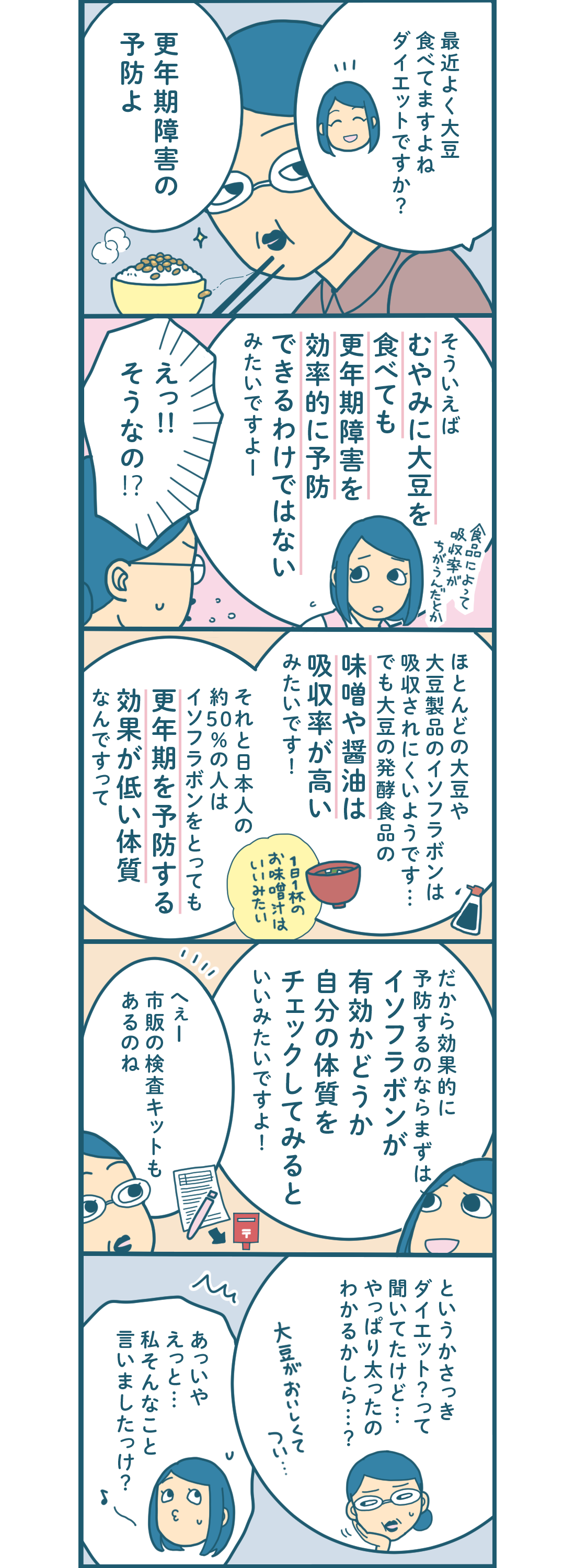 【漫画付き】更年期障害を予防するには？ イソフラボンが有効なのは日本人の約半分！
