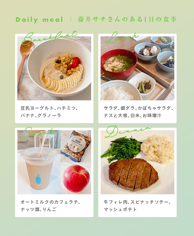 Daily meal　藤井サチさんのある1日の食事